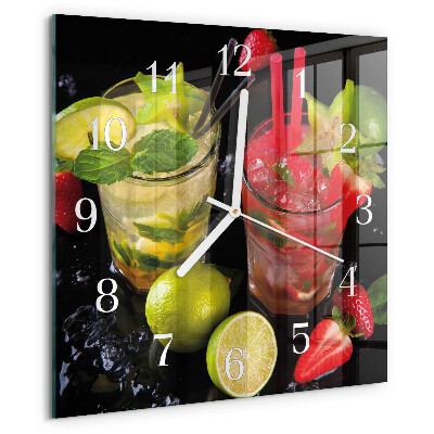 Wanduhr quadratisch Cocktail