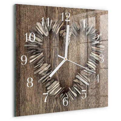 Wanduhr quadratisch Herz