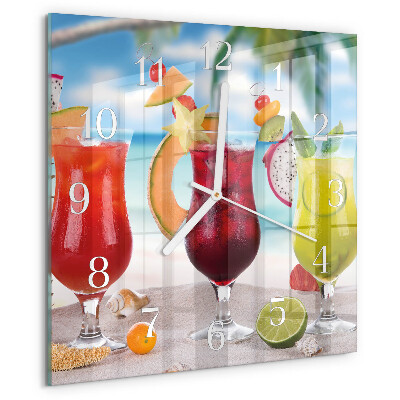Wanduhr quadratisch Cocktail