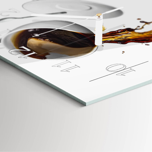 Wanduhr quadratisch Kaffee