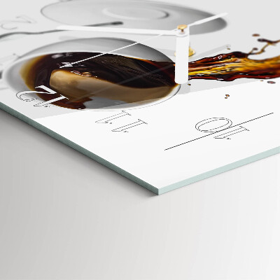 Wanduhr quadratisch Kaffee