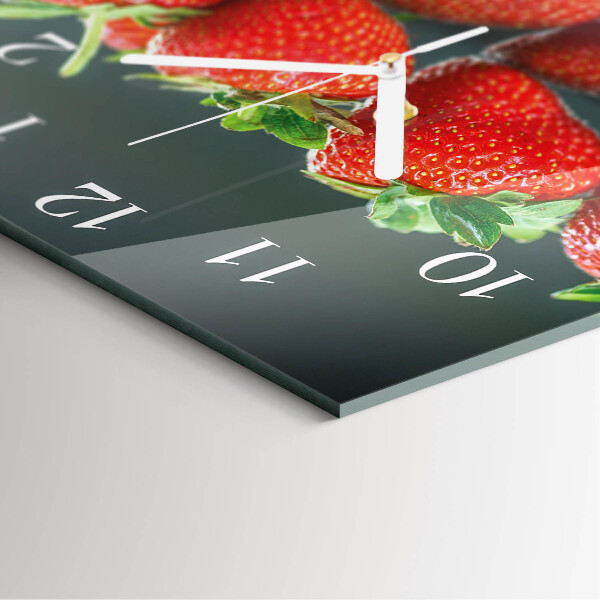 Wanduhr quadratisch Erdbeeren