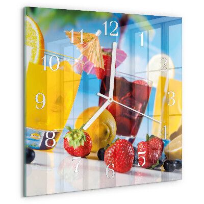 Wanduhr quadratisch Cocktail