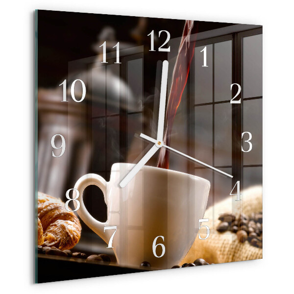 Wanduhr quadratisch Kaffee