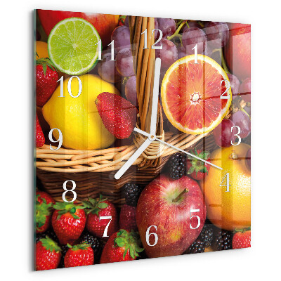 Wanduhr quadratisch Obst
