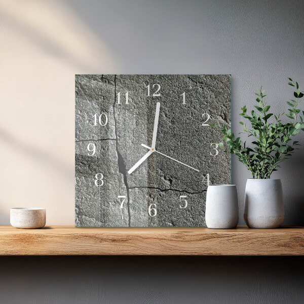 Wanduhr quadratisch Naturstein