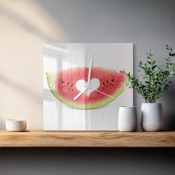 Wanduhr quadratisch Wassermelone