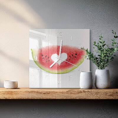 Wanduhr quadratisch Wassermelone