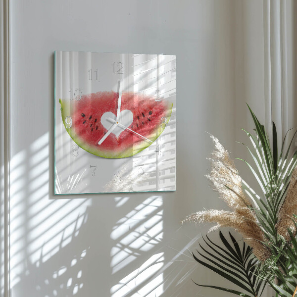 Wanduhr quadratisch Wassermelone