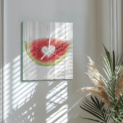 Wanduhr quadratisch Wassermelone