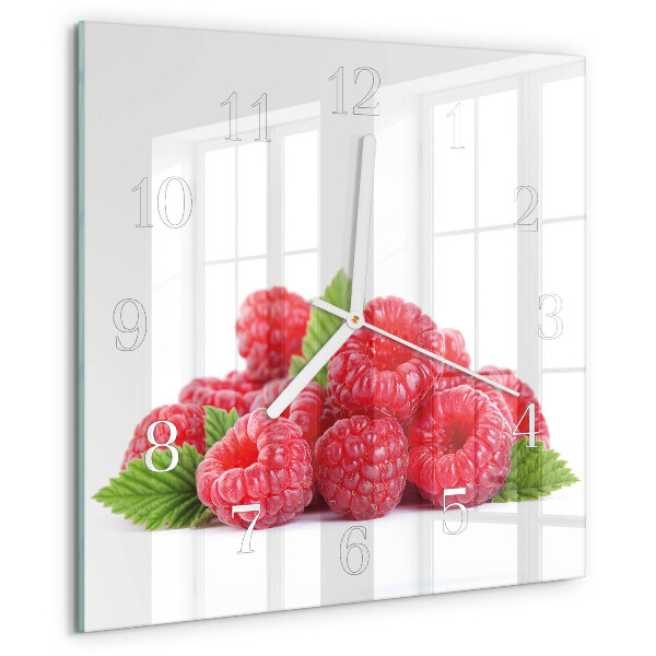 Wanduhr quadratisch Himbeeren