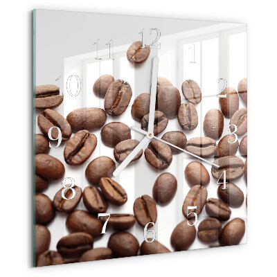 Wanduhr quadratisch Kaffeebohnen