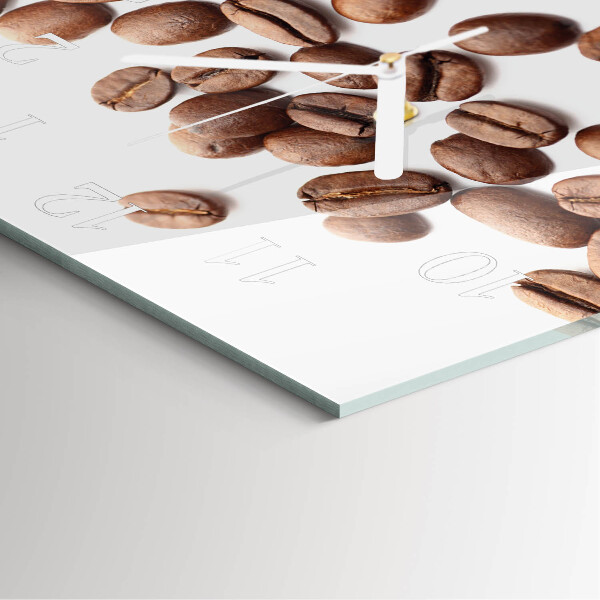 Wanduhr quadratisch Kaffeebohnen