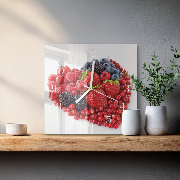 Wanduhr quadratisch Obst