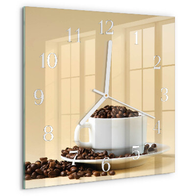 Wanduhr quadratisch Kaffee