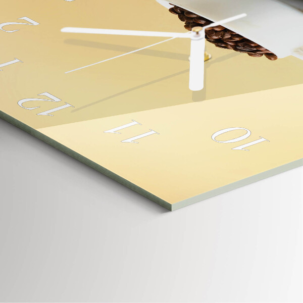 Wanduhr quadratisch Kaffee