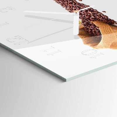 Wanduhr quadratisch Kaffeebohnen