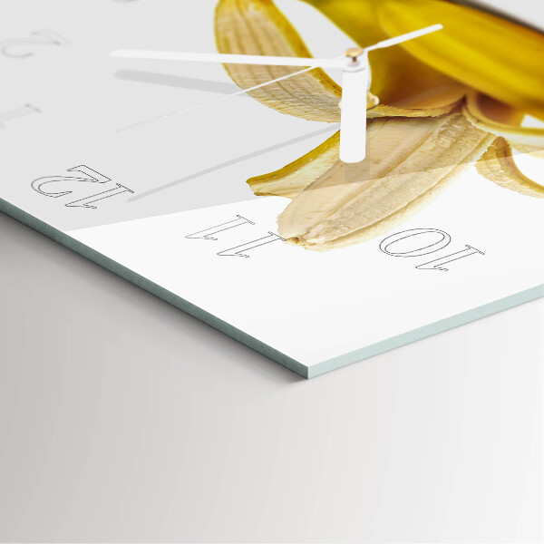 Wanduhr quadratisch Bananen