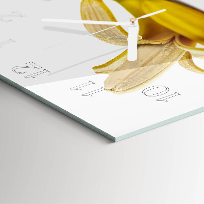 Wanduhr quadratisch Bananen