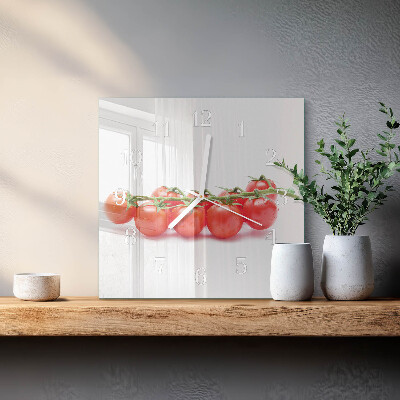Wanduhr quadratisch Tomaten