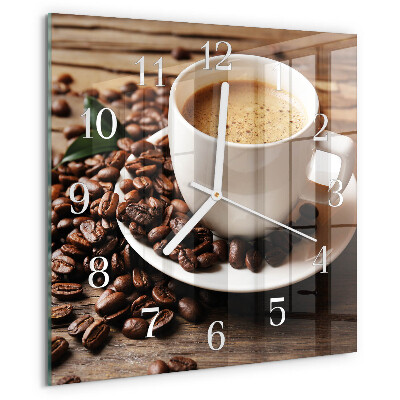 Wanduhr quadratisch Kaffee