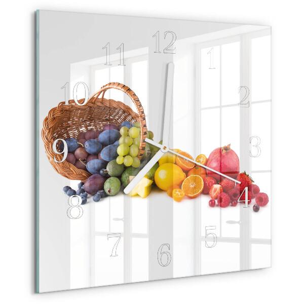 Wanduhr quadratisch Obst