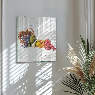 Wanduhr quadratisch Obst