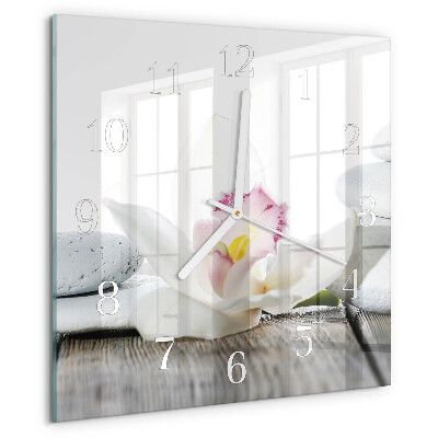Wanduhr quadratisch Orchidee