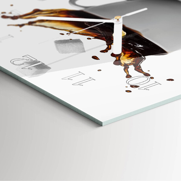 Wanduhr quadratisch Kaffee