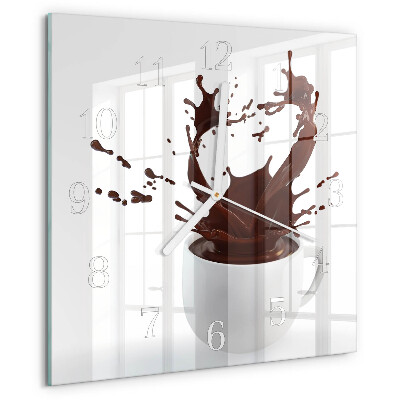 Wanduhr quadratisch Kaffee