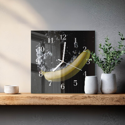Wanduhr quadratisch Banane