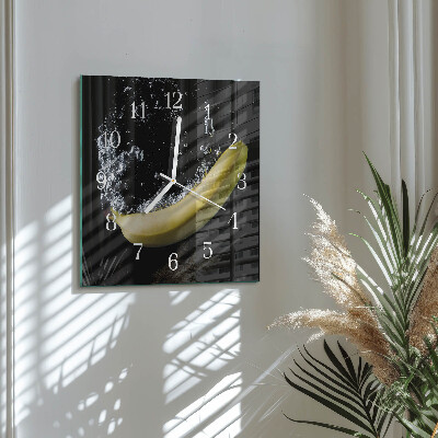 Wanduhr quadratisch Banane