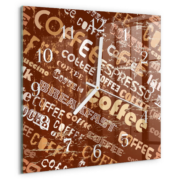 Wanduhr quadratisch Kaffee