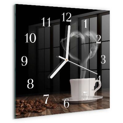 Wanduhr quadratisch Kaffee