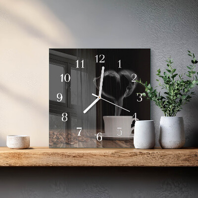 Wanduhr quadratisch Kaffee