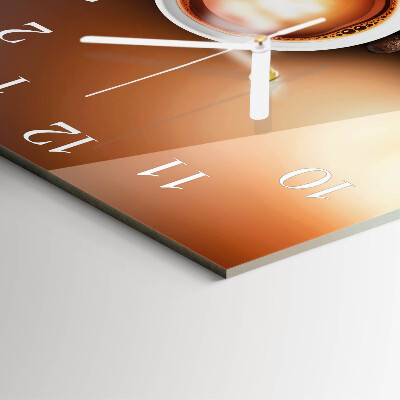 Wanduhr quadratisch Kaffee
