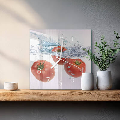 Wanduhr quadratisch Tomaten