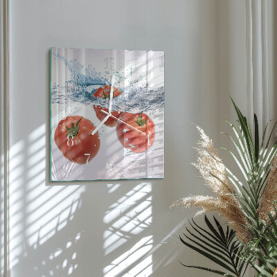 Wanduhr quadratisch Tomaten