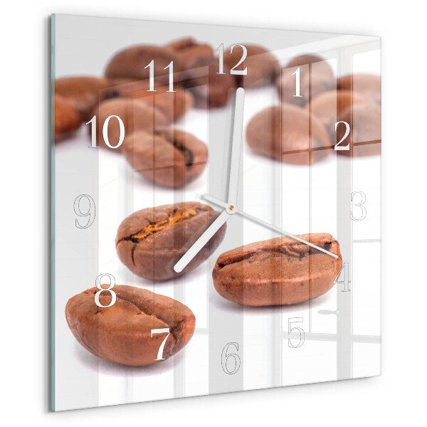 Wanduhr quadratisch Kaffeebohnen
