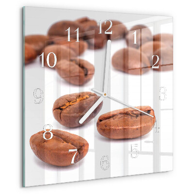 Wanduhr quadratisch Kaffeebohnen
