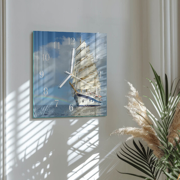 Wanduhr quadratisch Schiff