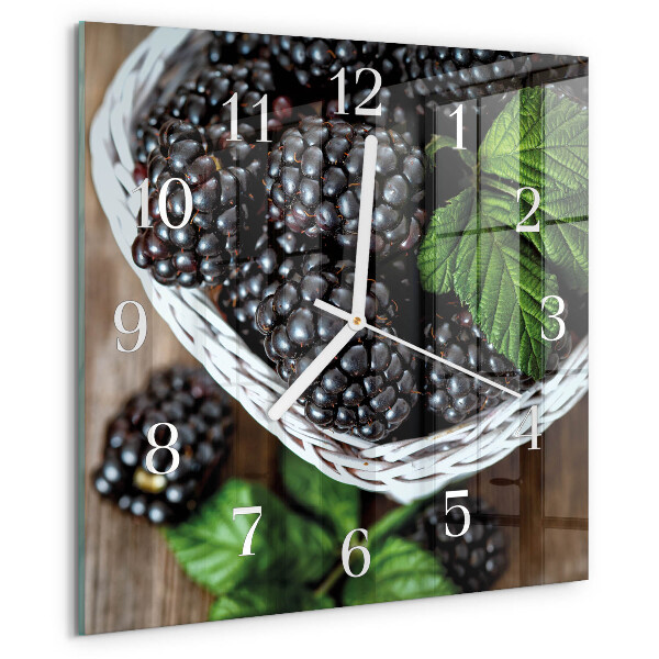 Wanduhr quadratisch Brombeeren