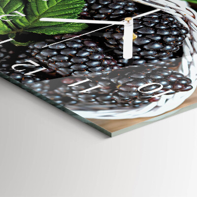 Wanduhr quadratisch Brombeeren