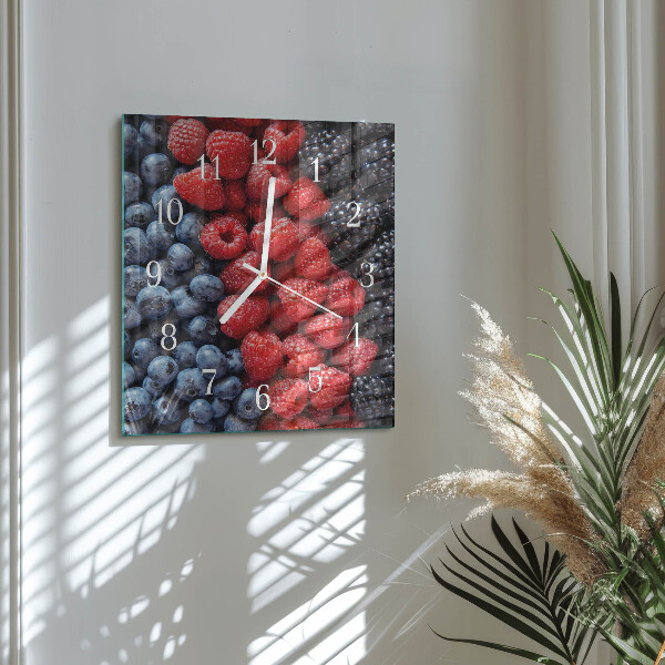 Wanduhr quadratisch Beeren