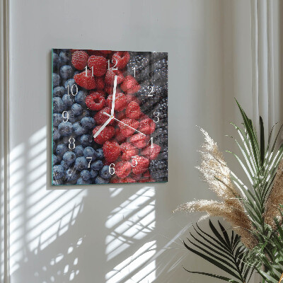 Wanduhr quadratisch Beeren