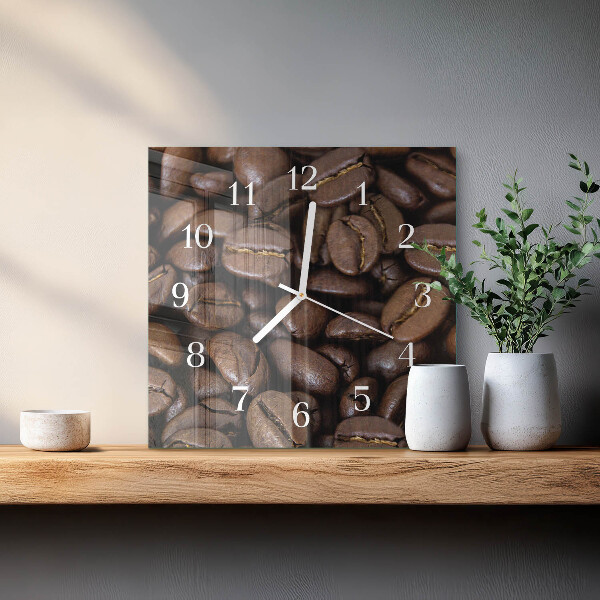 Wanduhr quadratisch Kaffee