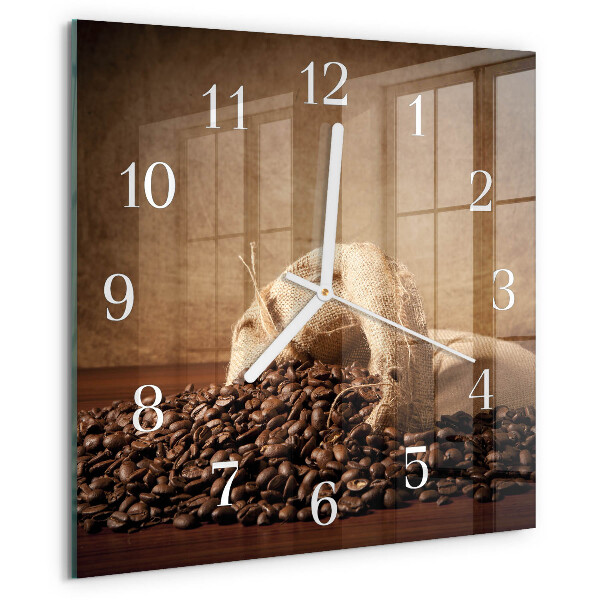 Wanduhr quadratisch Kaffee
