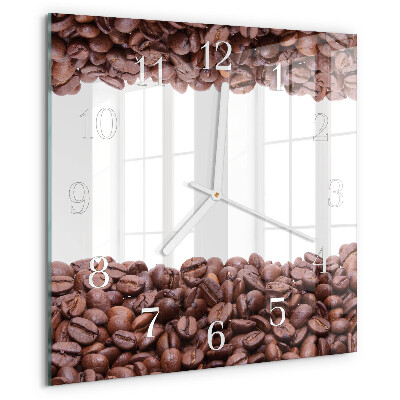 Wanduhr quadratisch Kaffeebohnen