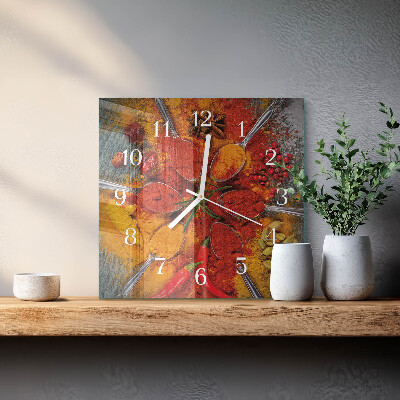 Wanduhr quadratisch Gewürze