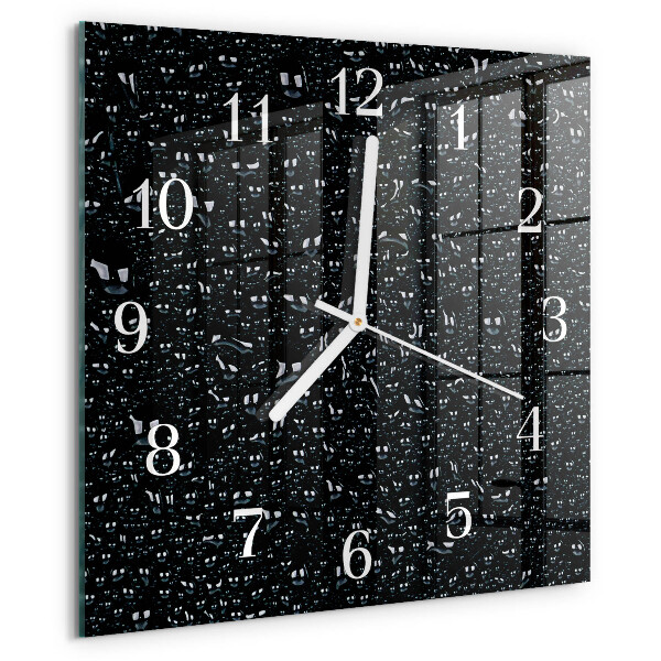 Wanduhr quadratisch Wassertropfen